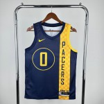 Maglia #0 Haliburton Indiana Pacers 18-19 city Blu Stampato