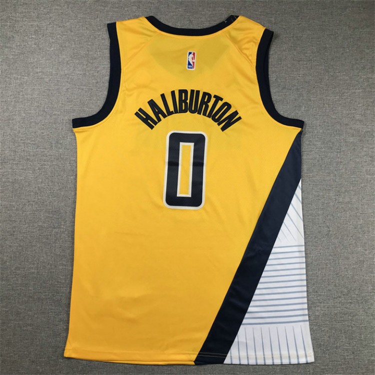 Maglia #0 Haliburton Indiana Pacers Giallo Ricamato