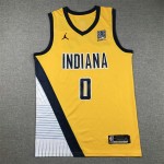 Maglia #0 Haliburton Indiana Pacers Giallo Ricamato