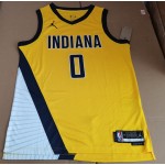 Maglia #0 Haliburton Pacers 22-23 Giallo Stampato