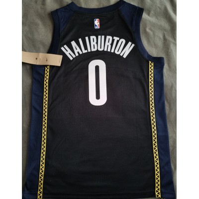 Maglia #0 Haliburton Pacers 22-23 city Nero Stampato