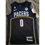 Maglia #0 Haliburton Pacers 22-23 city Nero Stampato