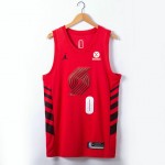 Maglia NBA 0 Lillard Blazers 22-23 Rosso Ricamato