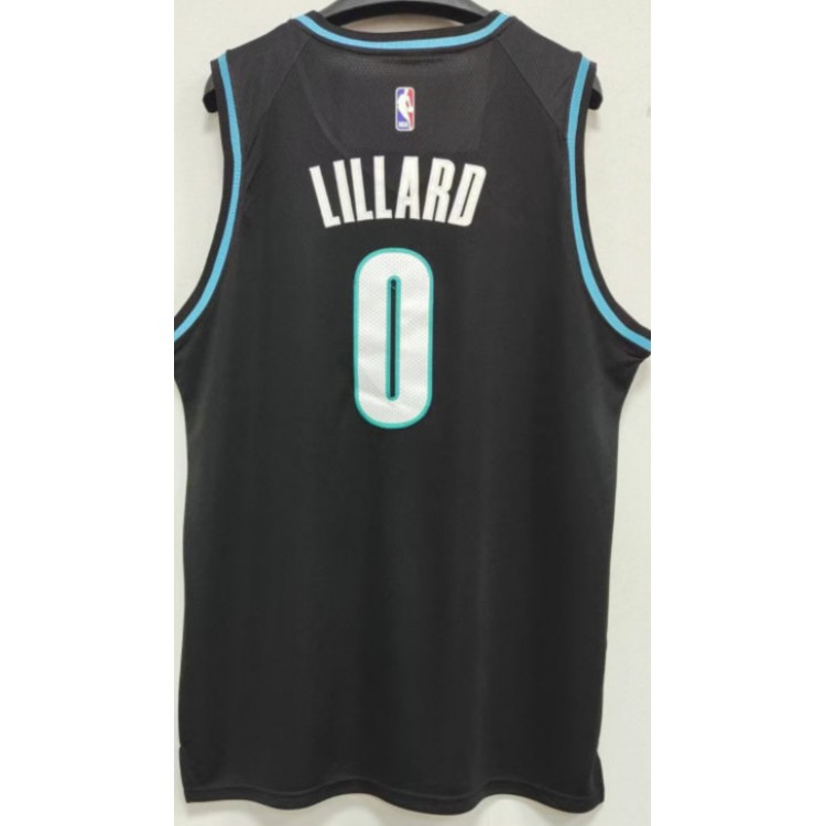 Maglia NBA 0 Lillard Blazers 22-23 city Nero Ricamato