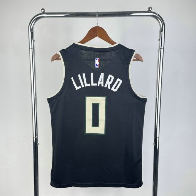 Maglia #0 Lillard Milwaukee Bucks Nero