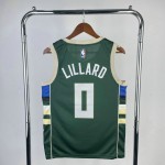 Maglia #0 Lillard Milwaukee Bucks Verde Stampato