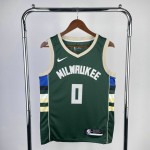 Maglia #0 Lillard Milwaukee Bucks Verde Stampato