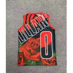 Maglia NBA 0 Lillard ripciy Hip hop basketball