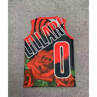 Maglia NBA 0 Lillard ripciy Hip hop basketball