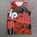 Maglia NBA 0 Lillard ripciy Hip hop basketball