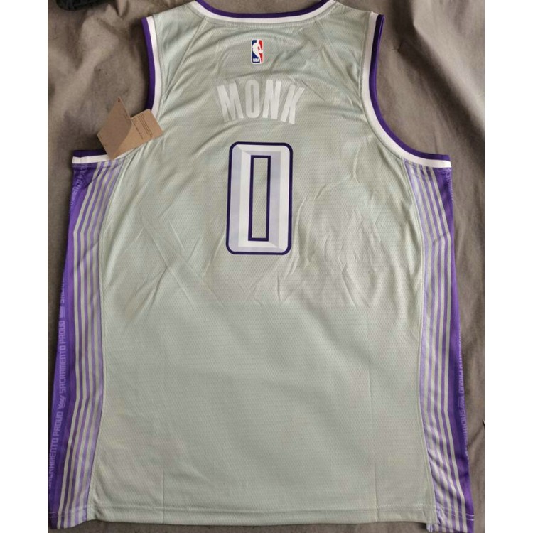 Maglia NBA 0 Monk Sacramento Kings 22-23 city Grigio con Toppe Stampato