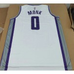 Maglia NBA 0 Monk Sacramento Kings Bianco Con patched Stampato