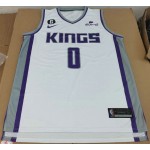 Maglia NBA 0 Monk Sacramento Kings Bianco Con patched Stampato