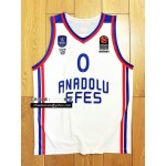 Maglia 0 Shane Larkin Anadolu Efes Istanbul Euroleague Home Bianco Uomo