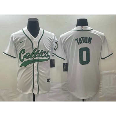 Maglia #0 Tatum Boston Celtics baseball Bianco