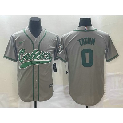 Maglia #0 Tatum Boston Celtics baseball Grigio