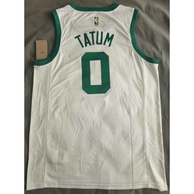 Maglia #0 Tatum Celtics 75th Anniversary Bianco Stampato