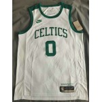 Maglia #0 Tatum Celtics 75th Anniversary Bianco Stampato