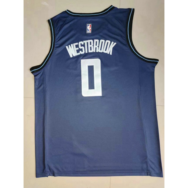 Maglia NBA 0 Westbrook Los Angeles Clippers 23-24 city Blu Ricamato