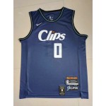 Maglia NBA 0 Westbrook Los Angeles Clippers 23-24 city Blu Ricamato