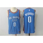 Maglia NBA 0 Westbrook OKC Thunder 2017-18 Season Blu