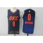 Maglia NBA 0 Westbrook OKC Thunder 2017-18 Season Blu