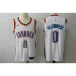 Maglia NBA 0 Westbrook OKC Thunder 2017-18 Season Bianco