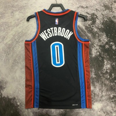 Maglia NBA 0 Westbrook OKC Thunder 22-23 city Nero Stampato