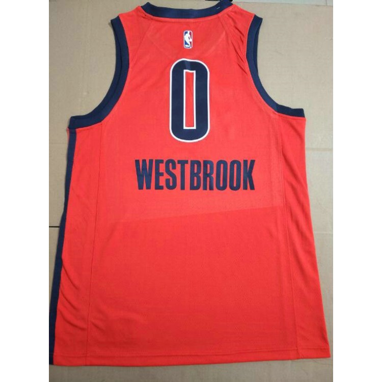 Maglia NBA 0 Westbrook OKC Thunder Arancione