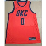 Maglia NBA 0 Westbrook OKC Thunder Arancione