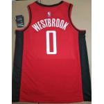 Maglia NBA 0 Westbrook Rockets 2019 Rosso Stampato