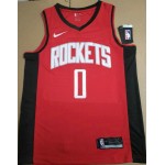 Maglia NBA 0 Westbrook Rockets 2019 Rosso Stampato