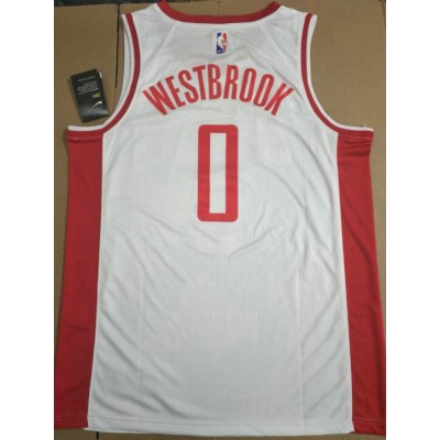 Maglia NBA 0 Westbrook Rockets 2019 Bianco Stampato