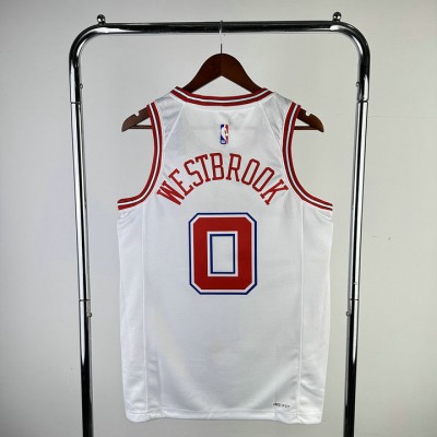 Maglia NBA 0 Westbrook Rockets 23-24 city Bianco Stampato