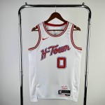 Maglia NBA 0 Westbrook Rockets 23-24 city Bianco Stampato