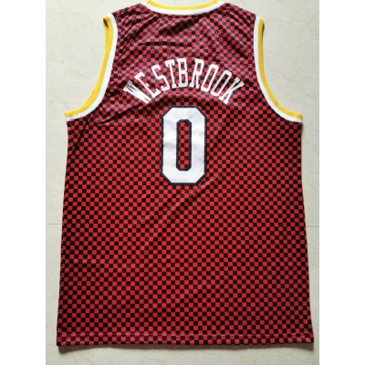 Maglia NBA 0 Westbrook Rockets Checkerboard