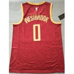 Maglia NBA 0 Westbrook Rockets Rosso Con Chinese