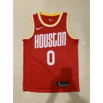 Maglia NBA 0 Westbrook Rockets Retro Rosso Stampato