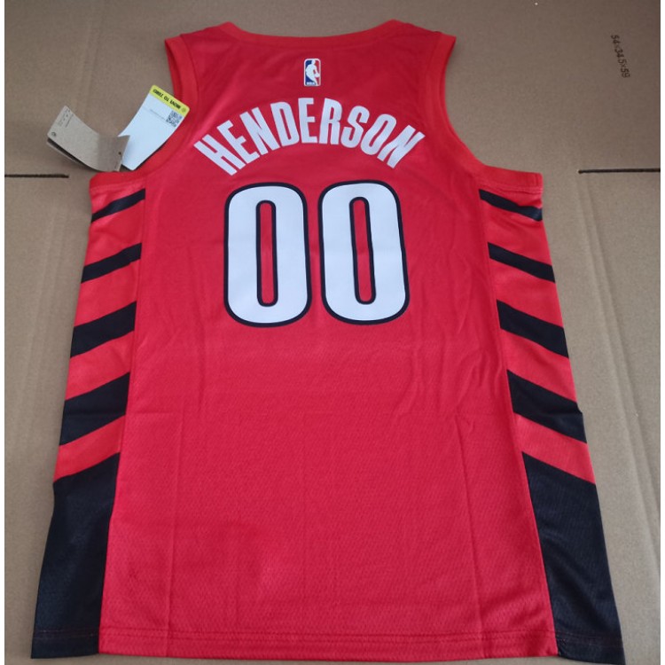 Maglia NBA 00 Henderson Blazers 22-23 statement Rosso