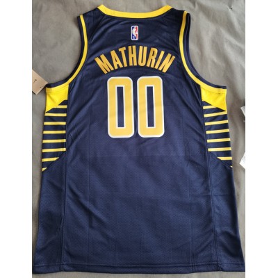 Maglia #00 Mathurin Indiana Pacers 22-23 Blu con diamond logos Stampato