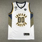 Maglia #00 Mathurin Pacers 22-23 Bianco Ricamato