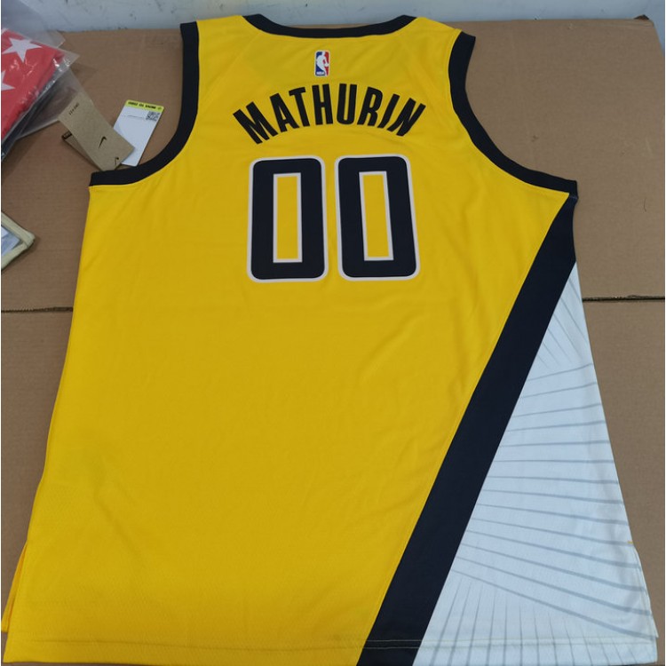 Maglia #00 Mathurin Pacers 22-23 Giallo Stampato