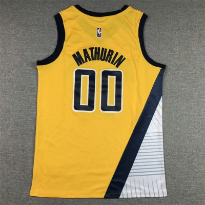 Maglia #00 Mathurin Pacers 22-23 Giallo Ricamato