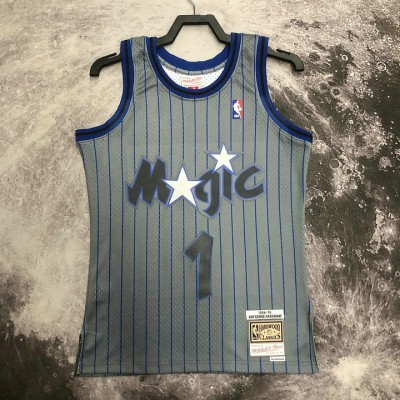 Maglia #1 Anfernee Hardaway Magic 1994-95 Mitchell & Ness Vintage Grigio Stampato