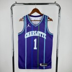 Maglia #1 Ball Charlotte Hornets 2020 Vintage Viola Stampato