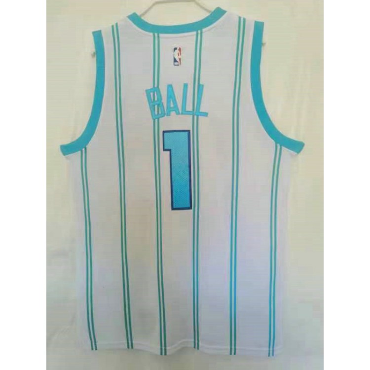 Maglia #1 Ball Charlotte Hornets 22-23 Bianco Ricamato