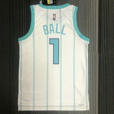 Maglia #1 Ball Charlotte Hornets Bianco con diamond logo