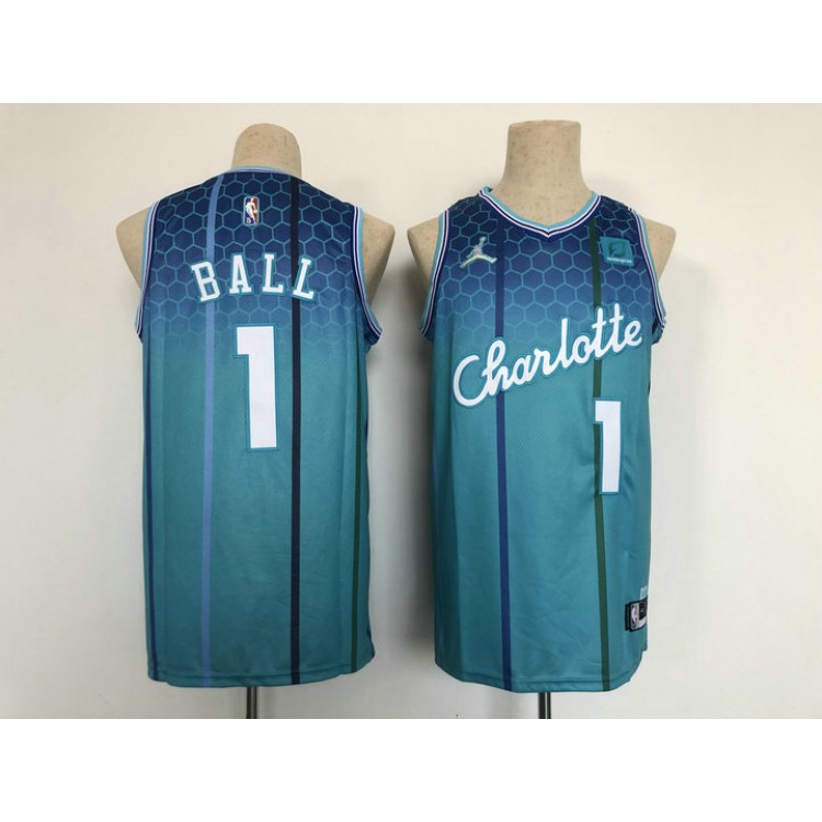 Maglia #1 Ball Hornets 21-22 city Blu con diamond logo Ricamato