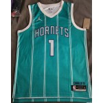 Maglia #1 Bogues Hornets Blu Personalizzato Stampato