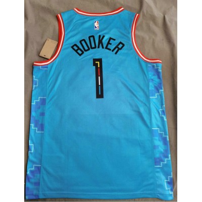 Maglia NBA 1 Booker Phoenix Suns 22-23 city Blu Stampato